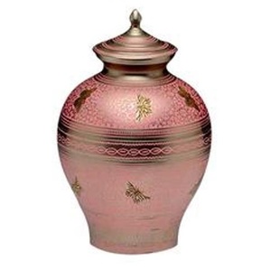 Urnes funéraires modernes en métal de couleur rose royale pour cendres Urnes commémoratives en métal massif Urnes de crémation de finition peintes - Product Image 1