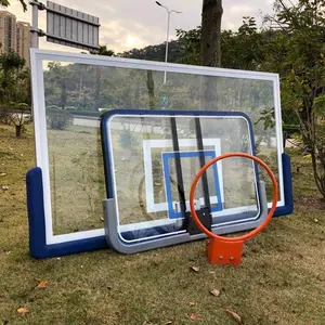 Cerchio per tabellone da basket in vetro temperato personalizzato 72 "x 42" con telaio in alluminio e imbottitura