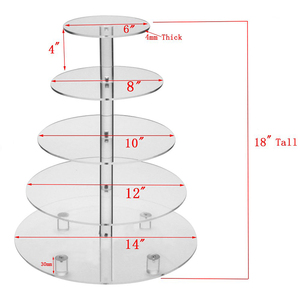 Custom 2 3 5 Tier Round Clear Food Display <strong>Stand</strong> <strong>Cupcake</strong> <strong>Stand</strong> Tower Acrylic Wedding Cake <strong>Stand</strong> - Product Image 4