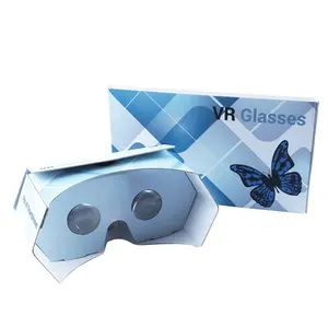 نظارات الواقع الافتراضي المسطحة v3.0 مطبوع عليها شعار العلامة التجارية جوجل من الورق المقوى