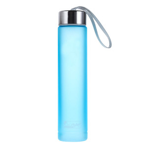 280 ml mejor venta personalizada de plástico transparente esmerilado botella de agua portátil con tapa de acero inoxidable - Product Image 4