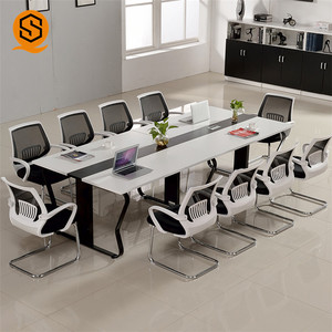 Shinestone Tùy Chỉnh Bàn Hội Nghị Cuộc Họp Văn Phòng Bảng Bề Mặt Rắn Bàn Họp - Product Image 1
