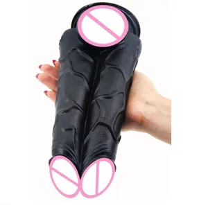 FAAK double dildo Juguetes sexuales unisex realistic penis with strong suction cup dildos for women