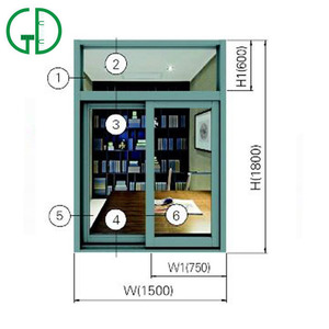 GD de aluminio 6063 T5 argelino ventana corredera de aluminio secciones fabricante de aluminio - Product Image 3