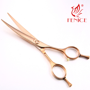 골드 컬러 전문 곡선 가위 개 손질 가위 애완 동물 - Product Image 4
