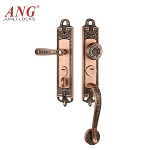 Prime Quality Polished Metal Anti Prying American Double Pull Villa Home Bedroom <strong>Copper</strong> Manual Sliding <strong>Door</strong> <strong>Knob</strong> Lock Set - Product Image 1