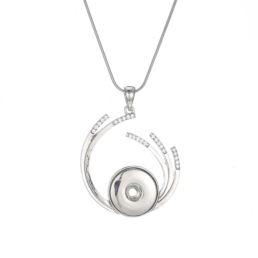 Legenstar joyería de moda forma de media luna colgante de botón collar de diamantes
