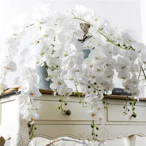 F-1242 <span class=keywords><strong>Centre</strong></span> de <span class=keywords><strong>table</strong></span> de mariage <span class=keywords><strong>pas</strong></span> <span class=keywords><strong>cher</strong></span> 40 têtes de fleurs artificielles orchidée blanche - Product Image 2