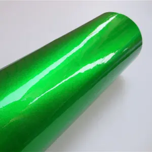 Gloss Liquid Metal Lime Green Vinyl Metallic Chrome Adhesive Vinyl Roll Car Vinyl Wrap Sticker Decal Film