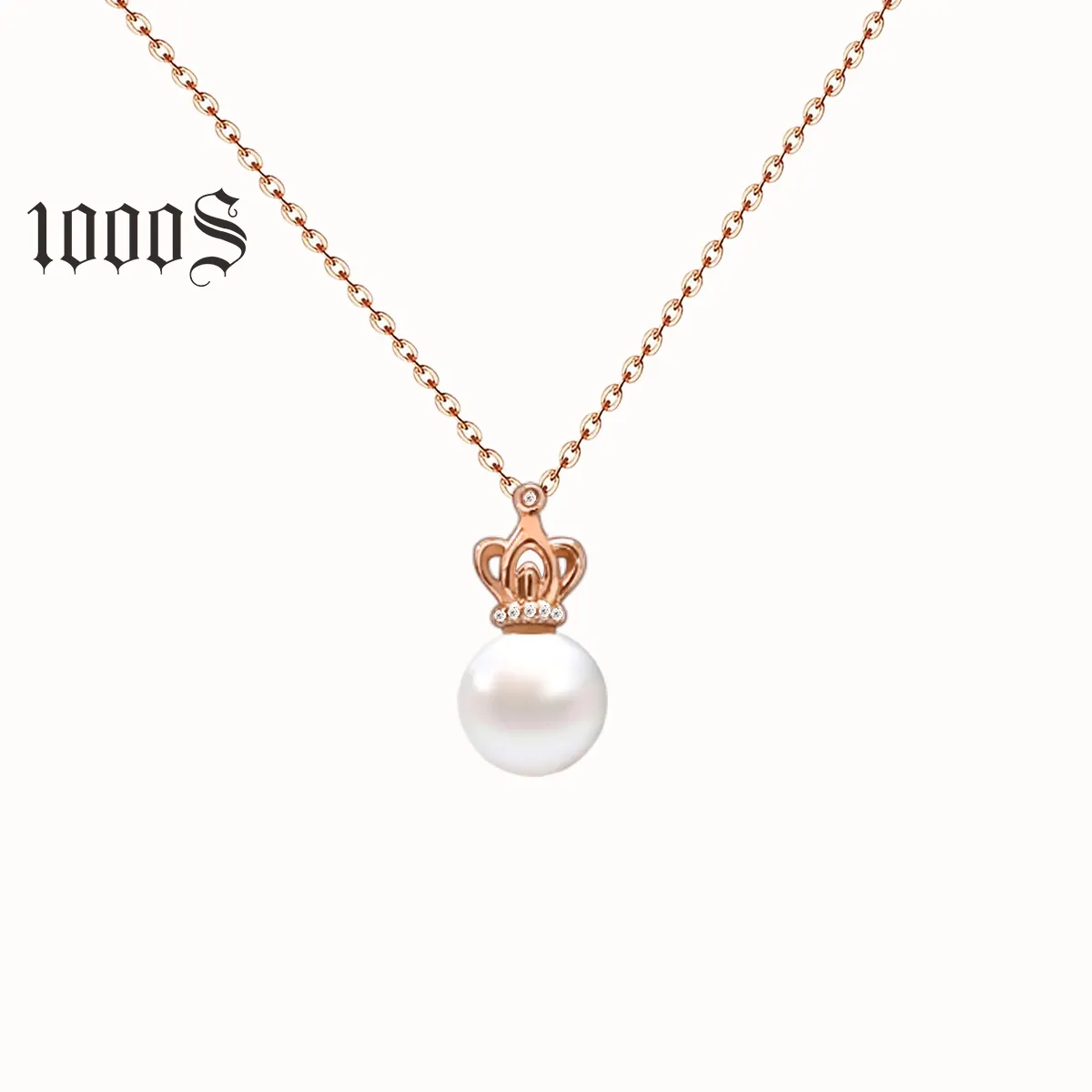 Amazing Price Genuine Freshwater Pearl Crown Pendants 100% Natural Pearl 18K Gold Necklace With Chain Fashion Jewelry