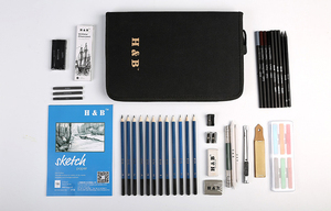 HB 48pcs carbonella schizzo di disegno kit arte matite set professionale - Product Image 2