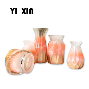 Europe Simple Creative Gradient <strong>Red</strong> Tabletop Frost Spray Glass <strong>Vase</strong> Art Deco Style Handcrafted Crystal <strong>Vase</strong> - Product Image 2