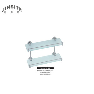 Étagère de salle de bain moderne <span class=keywords><strong>en</strong></span> verre d'angle à deux niveaux, écologique et durable, pour usage hôtelier - Product Image 6