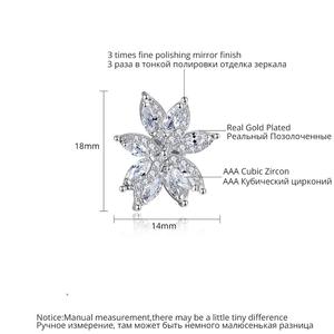 LUOTEEMI Luxury Design Tiny CZ <strong>Pretty</strong> Zirconia <strong>Earrings</strong> for Women Big Flower CZ Stud <strong>Earring</strong> - Product Image 2
