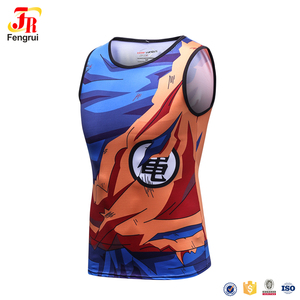 Venta al por mayor 3D Anime hombres <span class=keywords><strong>ropa</strong></span> Bola de Dragón sin mangas gimnasio T camisa - Product Image 2