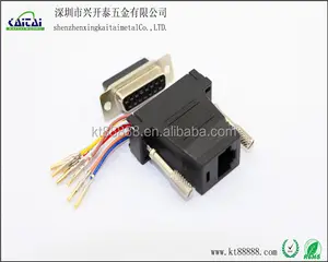 Rj45 db15 어댑터 D 형 2 * 행 블랙