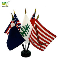 Support de drapeau de table/bureau en plastique personnalisé de haute qualité, base 4x6 pouces, tissu polyester durable anti-plis, impression numérique