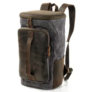 Canvas with Leather Trim Mens Weekend Duffle Bag Backpack