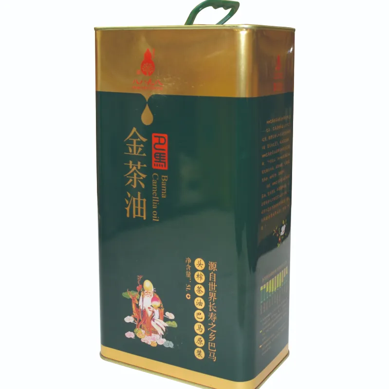 5000ml Olive Oil Packaging Square 5L Metal Oil Customized Printing Tin Container Factory Price in China