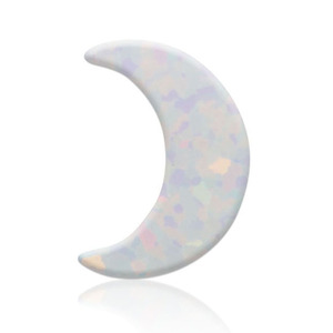 Perla <span class=keywords><strong>di</strong></span> <span class=keywords><strong>Opale</strong></span> Blu a Mezza <span class=keywords><strong>Luna</strong></span>, <span class=keywords><strong>Pietra</strong></span> <span class=keywords><strong>di</strong></span> <span class=keywords><strong>Opale</strong></span> Bianco Sintetico a Forma <span class=keywords><strong>di</strong></span> <span class=keywords><strong>Luna</strong></span>, <span class=keywords><strong>Opale</strong></span> Lunare 8x11mm - Product Image 2