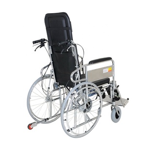 Silla de Ruedas Cómoda con Asiento Reclinable Acolchado, Manual, para Pacientes Discapacitados de Hospital, Plegable - Product Image 3