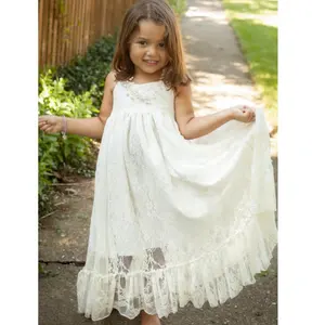 Sleeveless Beach Wedding 5 Year Old Lace Flower Girl Dresses