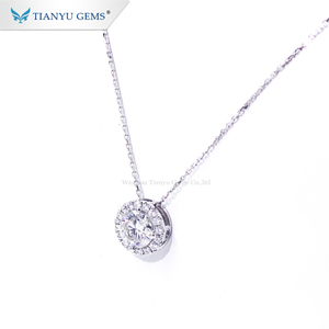 Tianyu-gemas personalizadas, corazones y flechas <span class=keywords><strong>de</strong></span> oro blanco <span class=keywords><strong>de</strong></span> 14k, colgante <span class=keywords><strong>de</strong></span> diamante Simple <span class=keywords><strong>de</strong></span> moissanita <span class=keywords><strong>de</strong></span> 2 quilates - Product Image 1