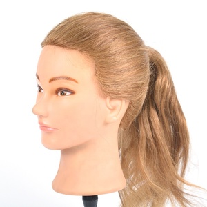 Tête de mannequin femme en cheveux naturels, accessoire de coiffure, outil d'entraînement, vente d'usine, - Product Image 5