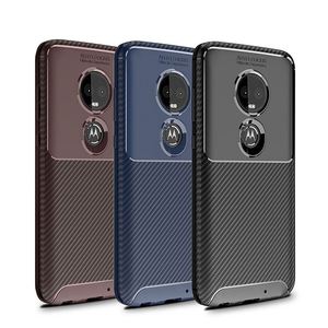 A prueba de golpes a prueba de <span class=keywords><strong>fibra</strong></span> de carbono de la caja del Gel del TPU caso para Moto E6 volver cubierta del teléfono - Product Image 1