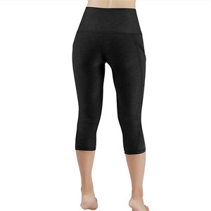 Taille haute 3/4 Leggings pantalons de Yoga avec <span class=keywords><strong>poche</strong></span> pour <span class=keywords><strong>téléphone</strong></span> Push up Yoga pour femmes Leggings marque privée vêtements de sport pour femmes - Product Image 3
