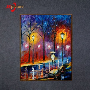 Vista a la calle bosque paisaje con el Marco luces LED <span class=keywords><strong>restaurante</strong></span> aceite galería de pinturas pintura de la pared - Product Image 5