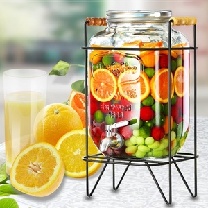 De vidrio de bebidas dispensador con mango soporte Yorkshire Mason frasco de vidrio dispensador de bebidas - Product Image 4