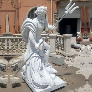 <span class=keywords><strong>Escultura</strong></span> de mármol blanco griego de tamaño natural de Poseidón para jardín exterior italiano - Product Image 2