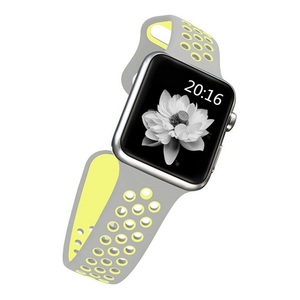 Doble banda de color para <span class=keywords><strong>Apple</strong></span> <span class=keywords><strong>Watch</strong></span> <span class=keywords><strong>38mm</strong></span> 42mm de silicona suave de iWatch <span class=keywords><strong>pulsera</strong></span> de reloj de <span class=keywords><strong>Apple</strong></span> de la serie 1. 2. 3. - Product Image 4