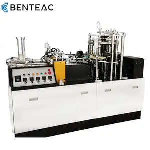 Máquina de fazer copos de papel descartável totalmente automática para café (linha de produção completa)