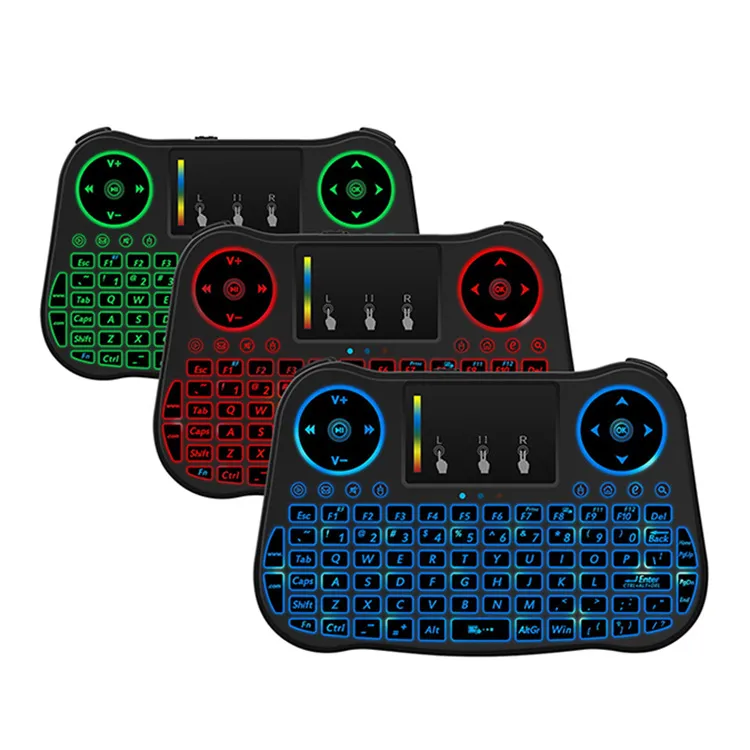 Mini teclado sem fio para jogos, teclado sem fio 2.4g mt08, touchpad, controlador de mouse ar voador para android, smart tv, pc, cor preta