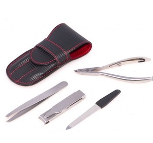 Kit de Tratamiento de Uñas de Acero Inoxidable para Hombre, para Emergencias, en Estuche de Cuero - Product Image 1