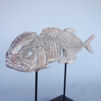 Sculpture de squelette d'animal fossile de poisson décorative en résine, modèle de décoration d'intérieur