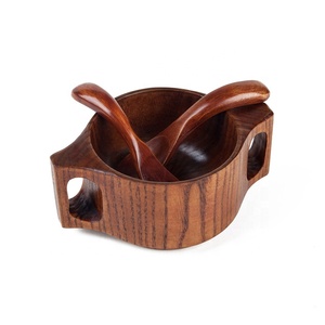 Bol de riz artisanal en <span class=keywords><strong>bois</strong></span> à <span class=keywords><strong>Double</strong></span> oreille de Style japonais créatif pour bébé - Product Image 4