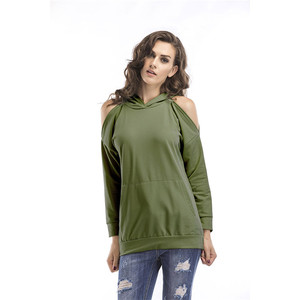 2019 di Autunno della Molla <span class=keywords><strong>Off</strong></span> Spalla Manica Lunga In Bianco T Shirt Con Cappuccio Felpa Con Cappuccio Per Le Donne - Product Image 5
