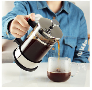 Cafetière à piston en verre écologique de 350 ml (12 oz) avec couvercle, pour une portion individuelle, théière, cafetière, bouilloire - Product Image 6