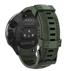 עבור Suunto 9/Suunto 9 Brao חיצוני סיליקון להקת שעון רצועה שחור אבזם שחרור מהיר גומי החלפה עבור Suunto 9/9 Brao