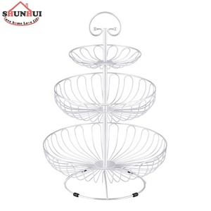 Support <span class=keywords><strong>de</strong></span> panier à fruits en fer métallique, pour légumes, collations, pain, comptoir <span class=keywords><strong>de</strong></span> stockage, pour fruits, 3 niveaux - Product Image 3