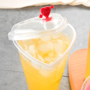 Personalizzato usa e getta trasparente a forma di cuore tè al latte succo di bevanda fredda tazza - Product Image 3