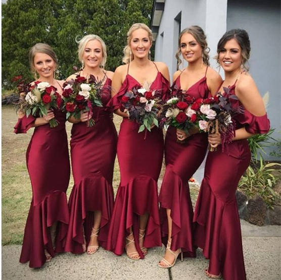 Front Short and Long Back Bridesmaid Dresses Elegant Stylish