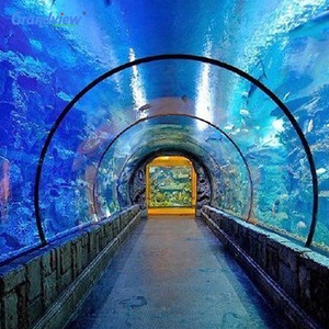 100% raw material lucite underwater transparent acrylic glass tunnel aquariums