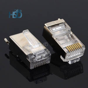 100 cái/túi cat5e RJ45 Mạng Ethernet nam Cat5 nối đất nối đất dây nội bộ 8 <span class=keywords><strong>pin</strong></span> loại che chắn 8P8C Modular cắm - Product Image 5