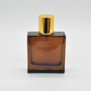 Fashion Design <strong>Brown</strong> Men Luxury Portable Atomizer Vintage Big Clear Square Black <strong>Glass</strong> Perfume <strong>Bottle</strong> 100ml - Product Image 2