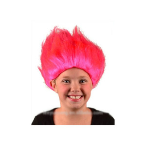 Sintético de alta calidad, resistente al calor Rosa <span class=keywords><strong>troll</strong></span> pelucas para niños - Product Image 1