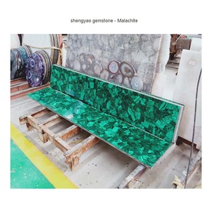Pierres précieuses naturelles personnalisées, plaque de Malachite verte, en pierre Semi précieuse - Product Image 3